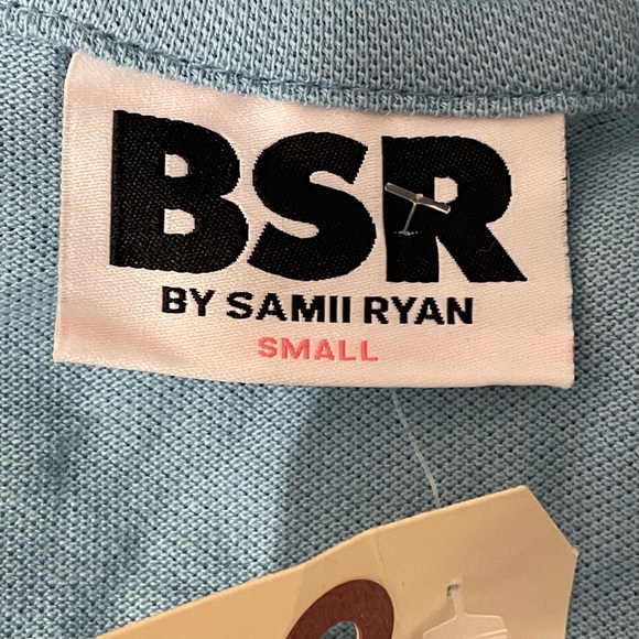 BSR SAMII RYAN Innocence Deer Fawn Print Short Sleeve Polo Mini Dress Blue Small - Picture 10 of 13